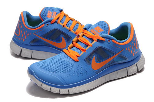 Nike Free Run 5.0 Womens Sky Blue Orange Discount